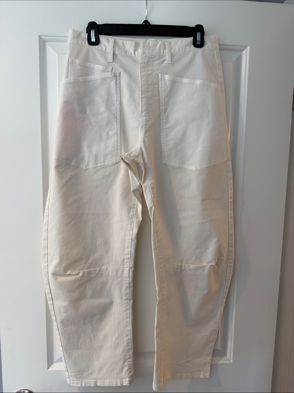 Nili Lotan Cream Workwear Cotton Chinos